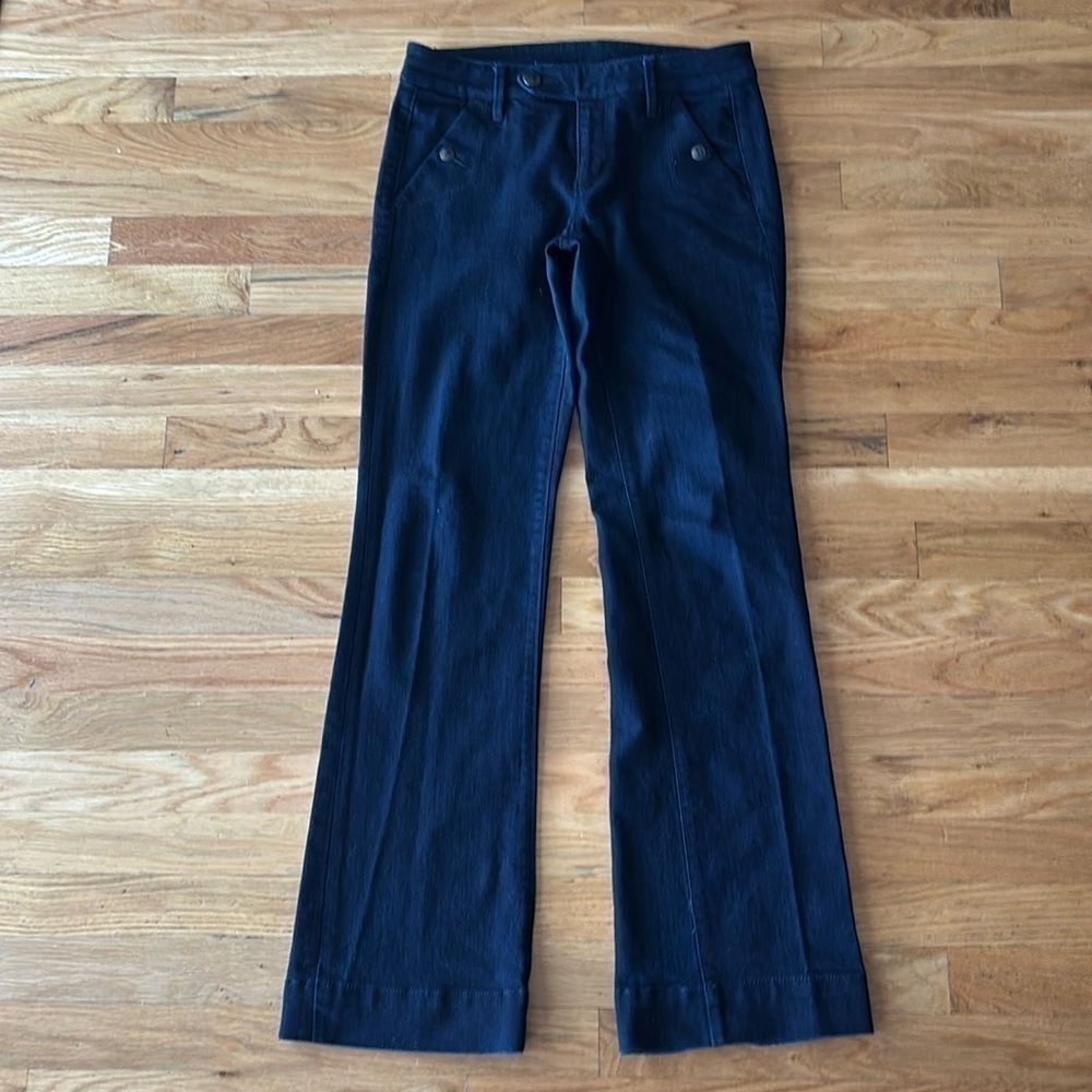 Loft Premium Denim Curvy Wide Leg Jeans Dark Wash Size 26